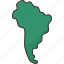 south, america, continent, geography, map 