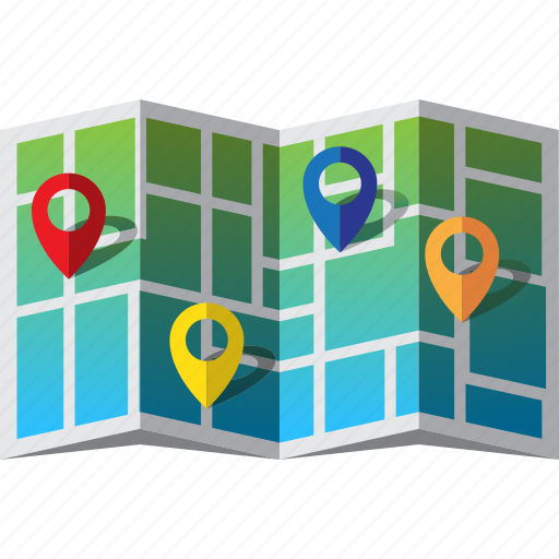 Addresses, folded, info, map, pins, streets, tourist icon - Download on Iconfinder