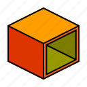 cube, geometric, hollow