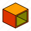 cube, geometric, hollow 