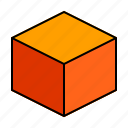 cube, geometric, solid