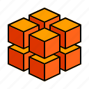 cube, stack, divide