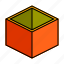 cube, geometric, hollow 