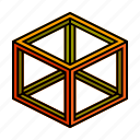 cube, frame, geometric