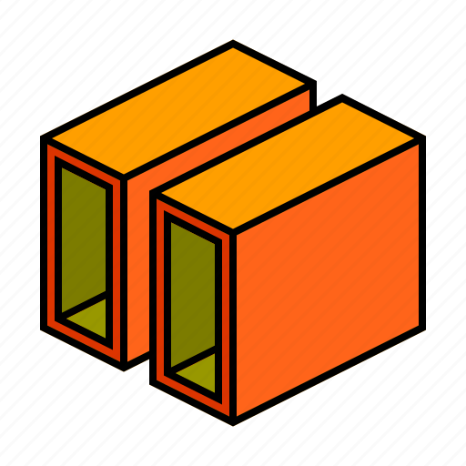 Cube, divide, hollow, vertical icon - Download on Iconfinder