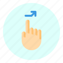 finger, gesture, mobile, right, screen, tab