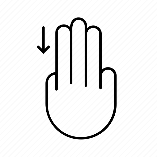 Arrow, down, finger, gesture, hand, swipe icon - Download on Iconfinder