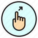 finger, gesture, mobile, right, screen, slant, up