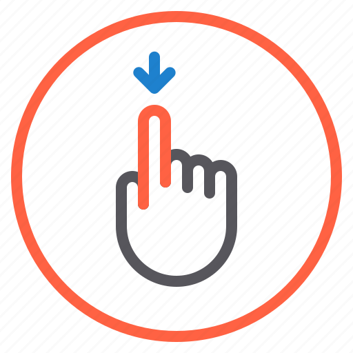 Down, finger, gesture, mobile, screen icon - Download on Iconfinder