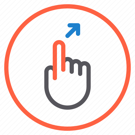 Finger, gesture, mobile, right, screen, slant, up icon - Download on Iconfinder