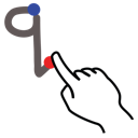 gestureworks, letter, lowercase, q, stroke 