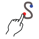 gestureworks, letter, lowercase, s, stroke 