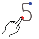 five, gestureworks, number, stroke 
