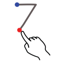 7, gestureworks, number, seven, stroke 