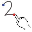 gestureworks, number, stroke, two 