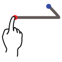 arrow, gestureworks, right, stroke