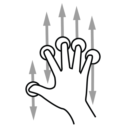 Finger, five, gestureworks, scroll icon - Free download