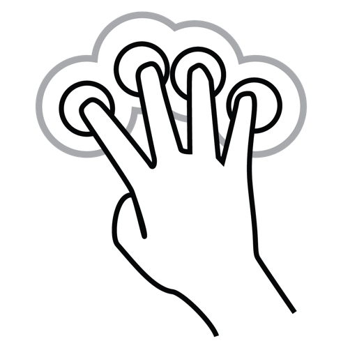 Double, finger, four, gestureworks, tap icon - Free download
