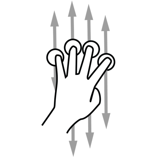 Finger, four, gestureworks, scroll icon - Free download