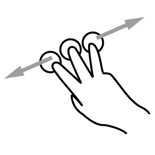Drag, finger, gestureworks, three icon - Free download
