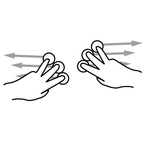 Finger, gestureworks, split, three icon - Free download