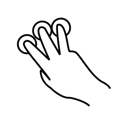 Finger, gestureworks, tap, three icon - Free download