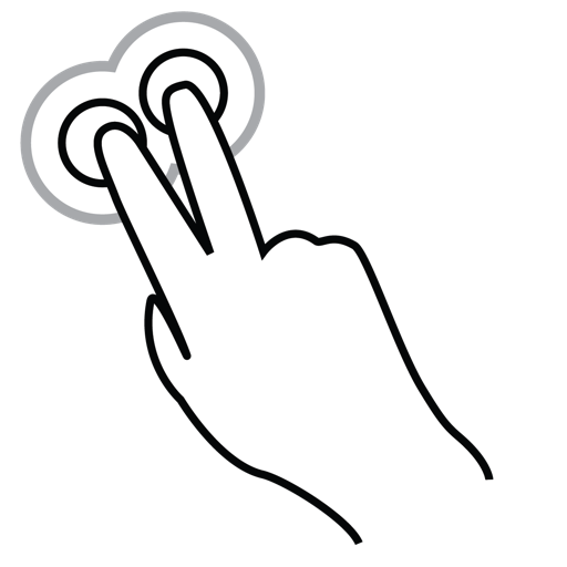Finger, gestureworks, tap, two, double icon - Free download
