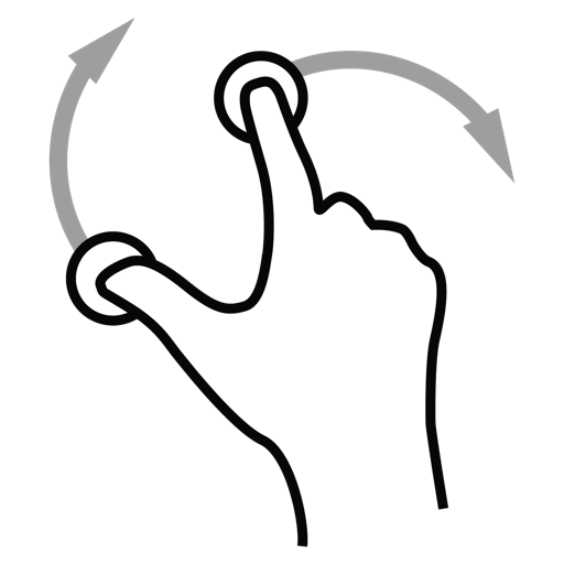 Finger, gestureworks, rotate, two icon - Free download