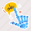 skeleton hand, ok message, spooky hand, scary hand, hand bones 