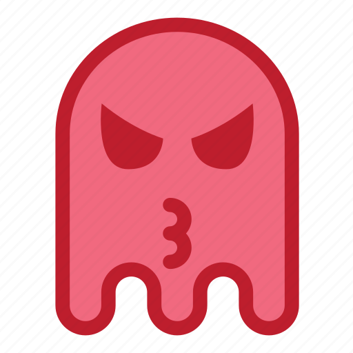 Angry, emoji, emoticon, ghost, kiss, halloween icon - Download on Iconfinder