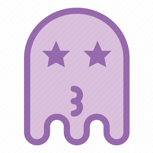 Emoji, emoticon, ghost, kiss, star, halloween icon - Download on Iconfinder