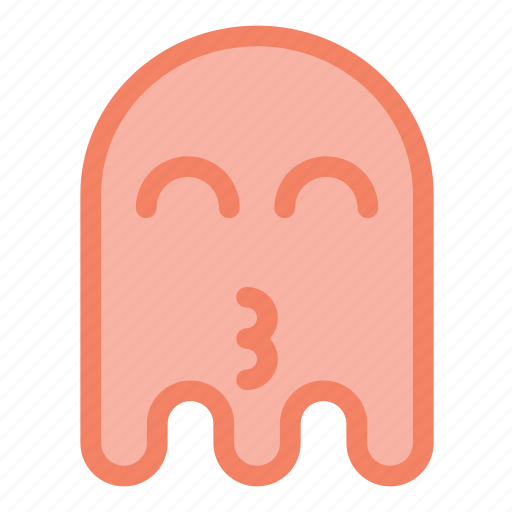Emoji, emoticon, ghost, happy, kiss, halloween icon - Download on Iconfinder