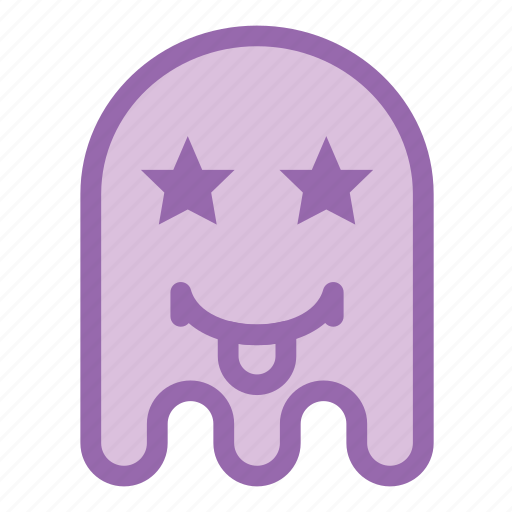 Emoji, emoticon, ghost, star, tongue, halloween icon - Download on Iconfinder