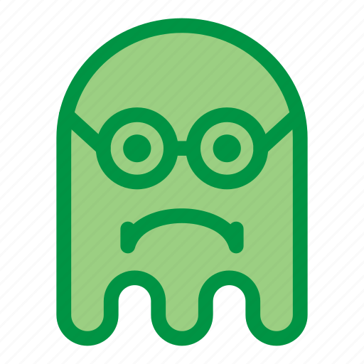 Emoji, emoticon, geek, ghost, glasses, sad, halloween icon - Download on Iconfinder