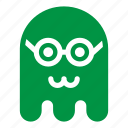 cat mouth, color, emoji, emoticon, geek, ghost, glasses