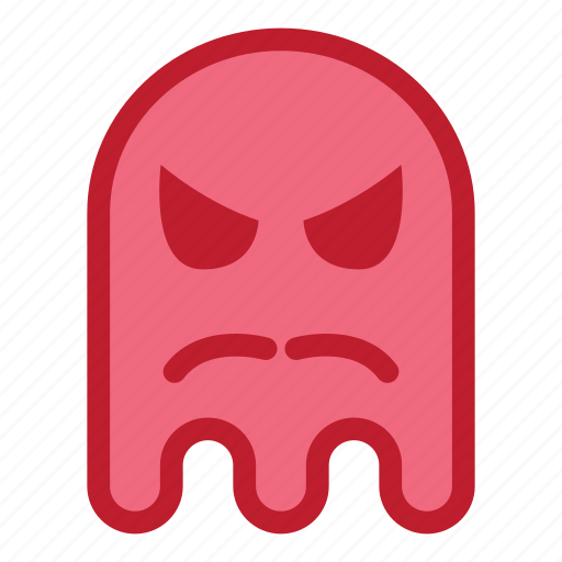 Angry, emoji, emoticon, ghost, mustache, react, halloween icon - Download on Iconfinder