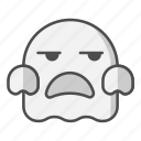 annoyed, ghost, emojis, disappointed, lazy, halloween, emotion, emoticon