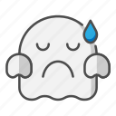sad, ghost, emojis, halloween, emotion, emoticon, emoji, verysad, contemplating