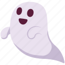 happy, ghost, spooky, horror, face, expression, character, illustration, emoticon, smile