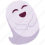 laughing, ghost, spooky, horror, face, expression, character, illustration, emoticon 