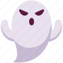 scary, ghost, spooky, horror, face, expression, character, illustration, emoji, emoticon