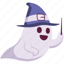 wizard, ghost, spooky, horror, face, expression, character, illustration, emoji, emoticon