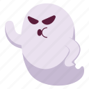 angry, ghost, expression, face, character, sticker, emoji, horror, scary