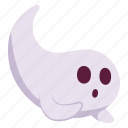 confused, ghost, expression, face, character, sticker, emoji, horror, scary