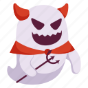 devil, ghost, expression, face, character, sticker, emoji, horror, scary