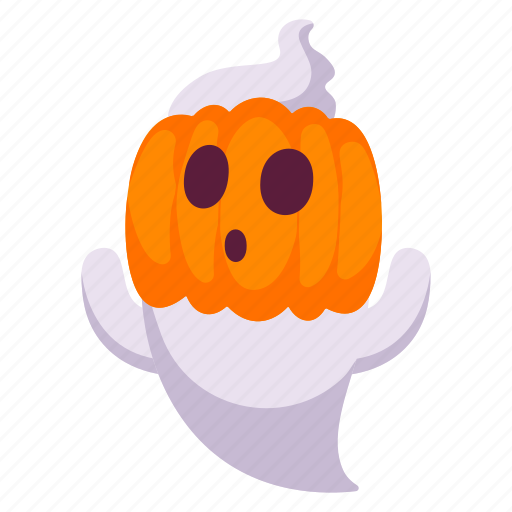 Pumpkin, ghost, expression, face, character, sticker, emoji icon - Download on Iconfinder