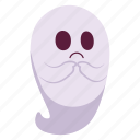 sad, ghost, expression, face, character, sticker, emoji, horror, scary