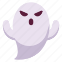 scary, ghost, expression, face, character, sticker, emoji, horror