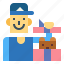 bear, box, gift, man, present 