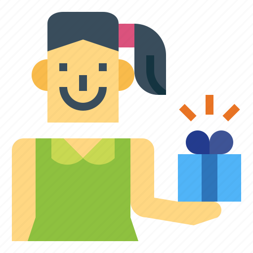Box, gift, present, surprise, woman icon - Download on Iconfinder